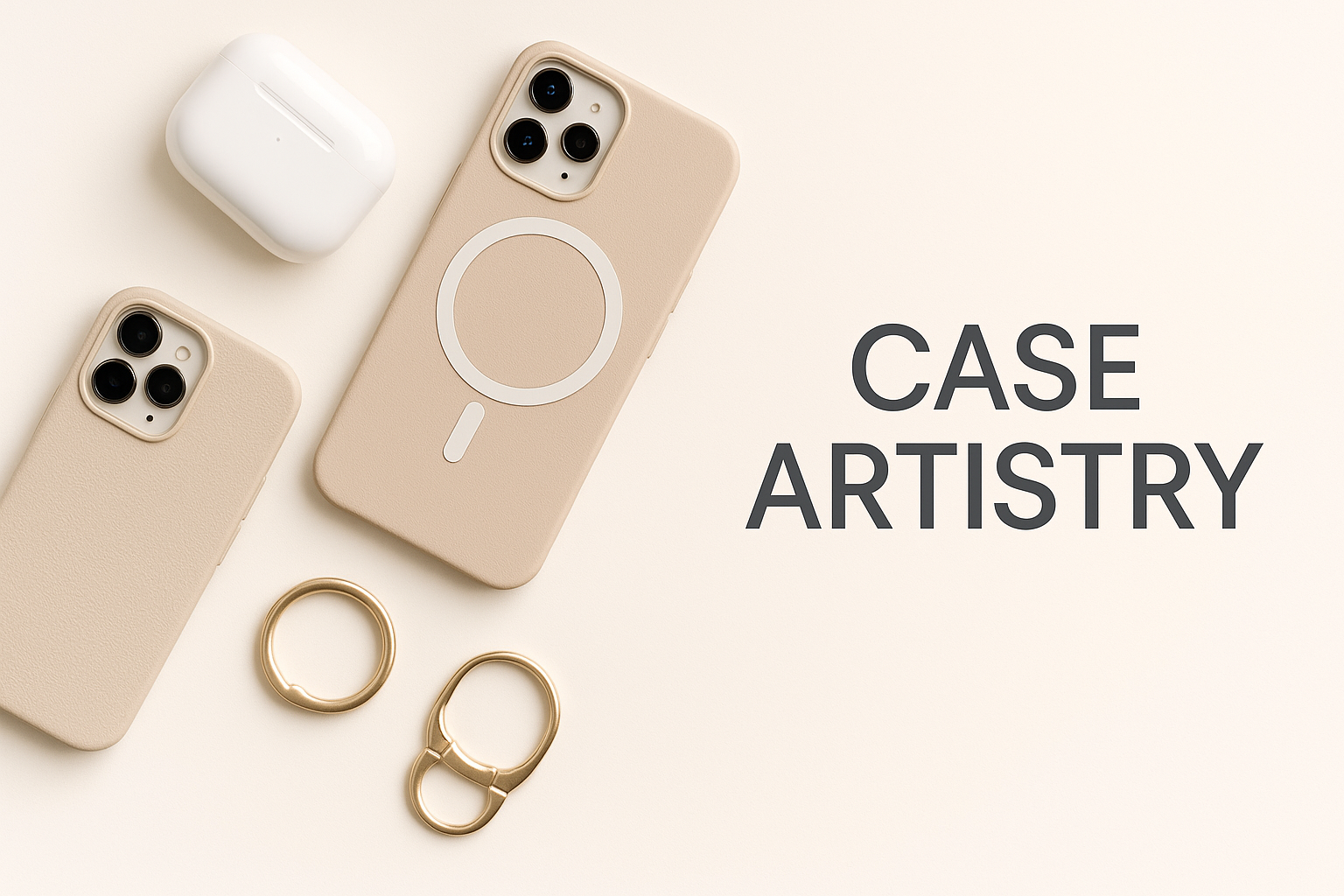 Create a slider image For Case Artistry with background in light color so that black buttons are visible