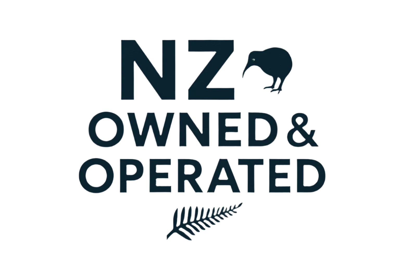 NZ Owned & Operated in Light Green Background